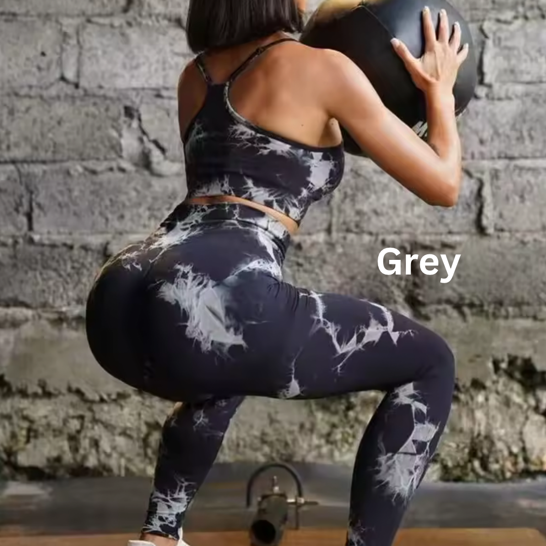 FireFlex Tie-Dye Sports Bra & Leggings Set