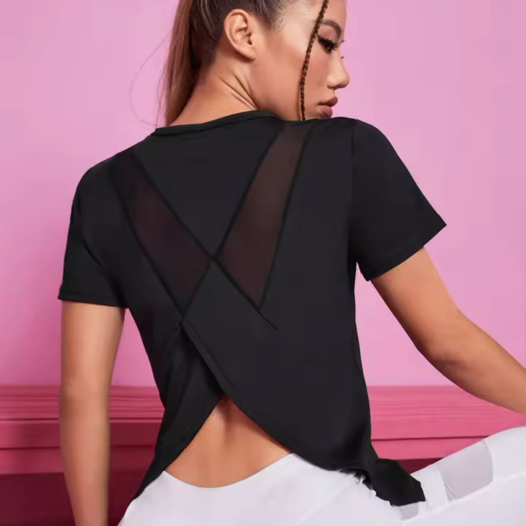 BreezeBack Mesh Cross Gym Top