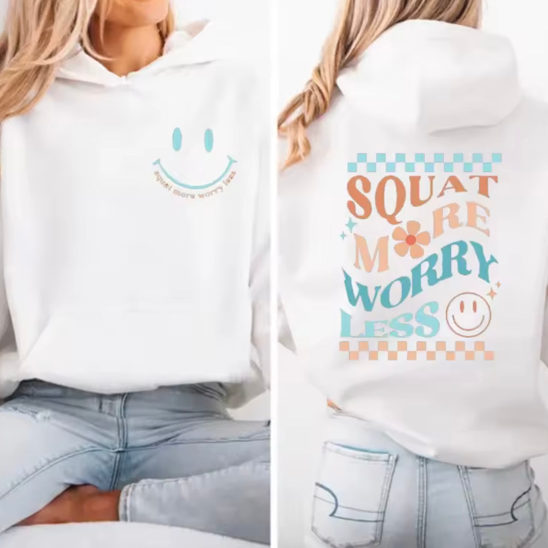 SQUAT MORE, WORRY LESS Hoodie 🏋️‍♀️